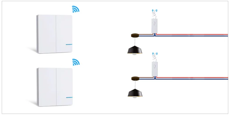 WiFi беспроводной светильник с дистанционным управлением Tuya Smart Life RF настенный выключатель водонепроницаемый Alexa Echo Google Home Голосовое управление