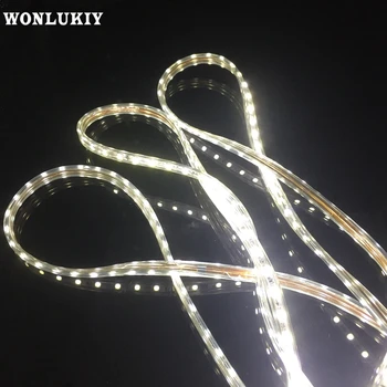 

AC 220V Silicone Tube Waterproof 5050 SMD LED Strip light Tape 1M/2M/3M/5M/8M/10M/12m/15M/18m/20M/22m/ 60LEDs/M + EU Power Plug