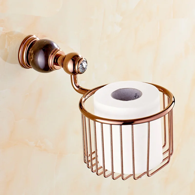 Copper Jade Rose Gold Marble Paper Towel Basket storage Basket Bathroom