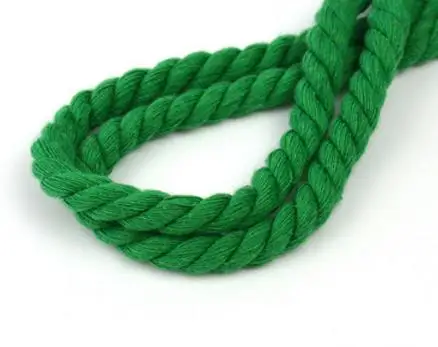 8 мм хлопчатобумажная веревка 3 акции витые шнуры для домашнего текстиля Ремесло Украшение мешок шнурок ремень DIY шнур нить шнур 10 метров - Цвет: Зеленый