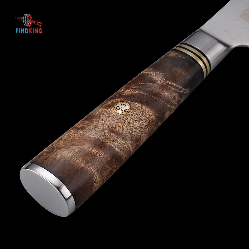 FINDKING New AUS-10 damascus steel Sapele wood handle arrow pattern damascus knife 8 inch chef knife 67 layers kitchen knives FINDKING New AUS-10 damascus steel Sapele wood handle arrow pattern damascus knife 8 inch chef knife 67 layers kitchen knives