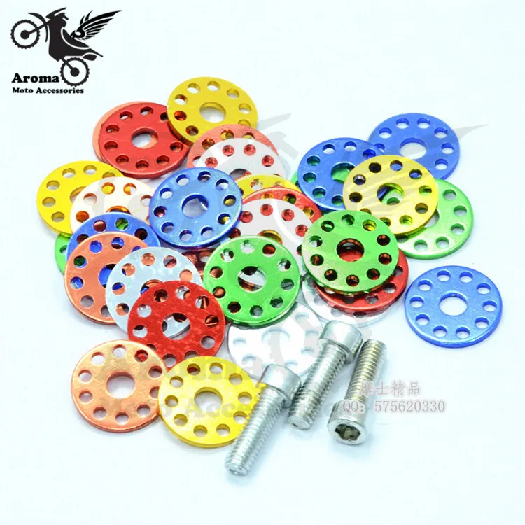 10pcs colorful universal motorcycle Ornamental Mouldings motorbike screw with shim 6mm motocross