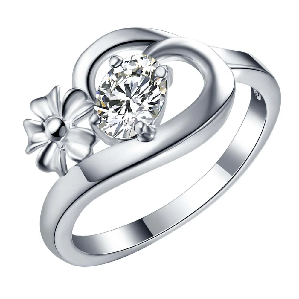 

Fine silver plated wholesale jewelrys,Hot sale Factory price Cubic Zirconia Ring for Women Wedding Size 8# AR028