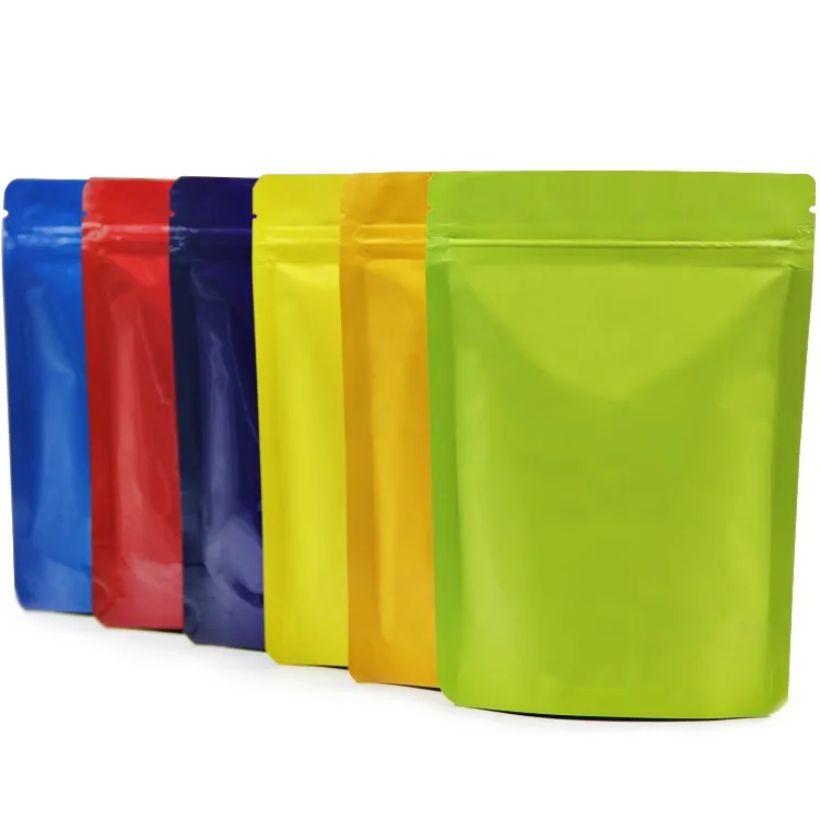 

High Quality 13*18+3CM Color Aluminum Foil Zip Bag Stand Up Zipper Lock Food Savers Retail Packaging Bag Beans Storage Bags