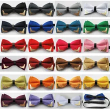 Yibei coahella Ties дизайн двухслойный бант-галстук регулируемый для взрослых галстук-бабочка для смокинга унисекс Бабочка Предварительно завязывается