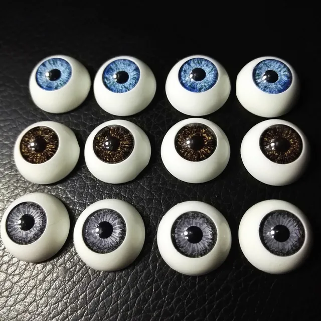 12pcs(6pairs) 16mm Doll Eyeballs Half Round Acrylic Eyes for DIY Doll Bear Crafts Mix Color Plastic Doll EyeBall Doll Toy Parts 1