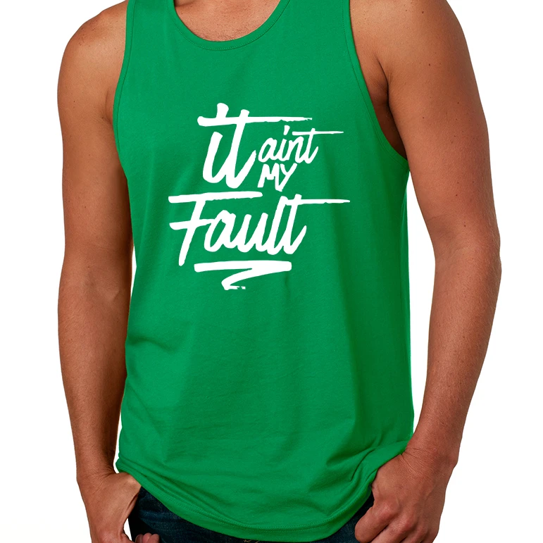 Men's Tank Top It Aint My Fault Trendy Cool Troublemaker Top (2)