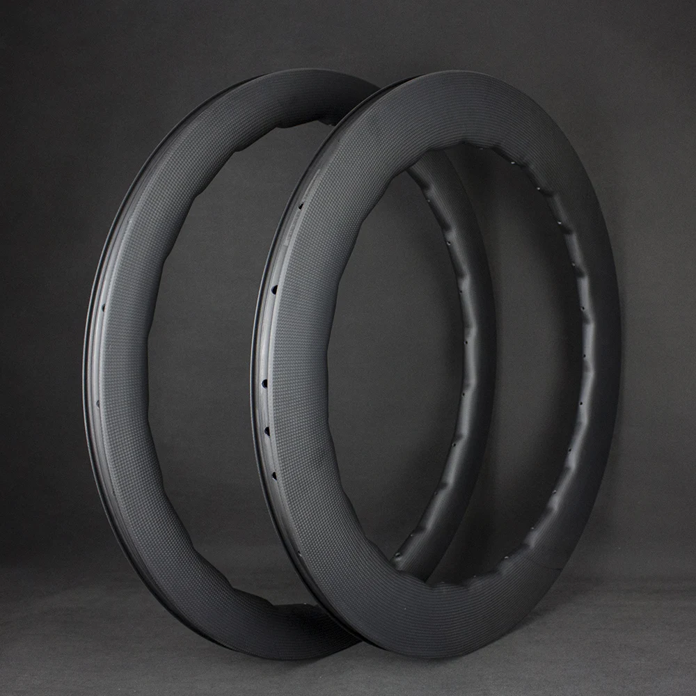 Excellent Free Shipping 24/24 3K 700c Aerodynamic Sawtooth Carbon Road Disc Brake Rims Clincher/Tubeless Tubular Without Brake Track 2