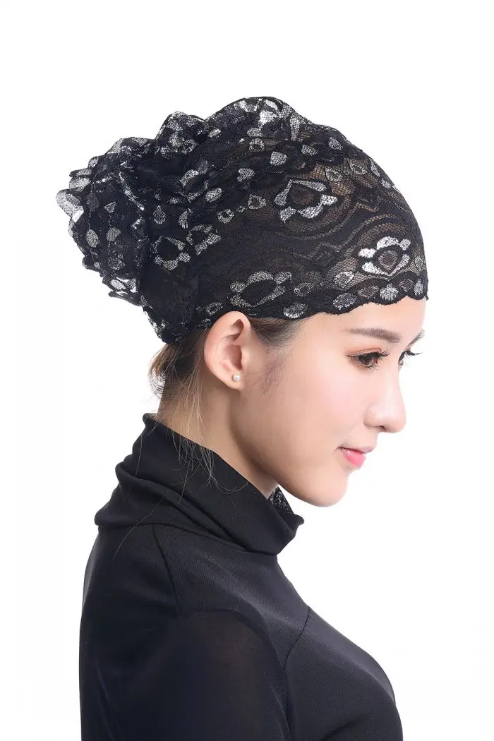 

New Islamic Muslim Women's Head Scarf Mercerized Lace Underscarf Cover Headwear Bonnet Plain Caps Inner Hijabs 10 pcs/lot