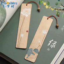 Ретро redwood гибискуса Закладки набор дерева кисточкой Классическая Закладки S китайский Стиль Творческий Книги по искусству подарки индивидуальные m093