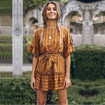 

European And American Fashionable Female Stripping Dress