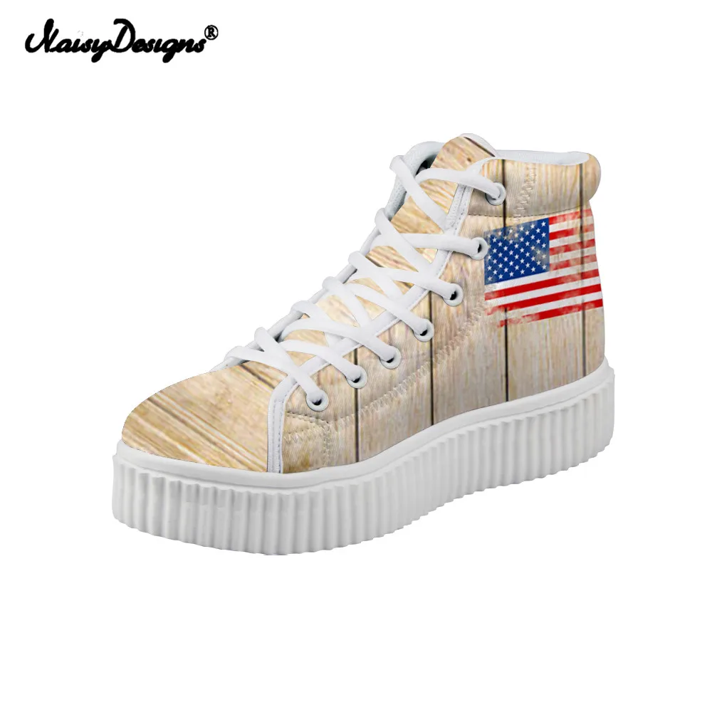 

NOISYDESIGNS American Flag insect Printing High Top Platform Women Shoes Female Tropical Fish Child Shoes for girls boots shoes