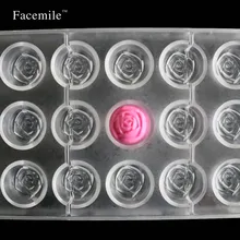 Facemile rose flower policarbonato herramienta de los pasteles de plástico caramelo de chocolate del molde para hornear bandeja de horno 54009 de regalo