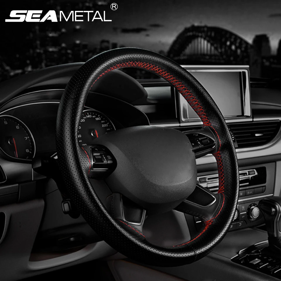 Car Steering Wheel Covers MicroFiber Leather on Auto Steering Wheel Cover For Honda Nissan Ford Toyota Chevrolet Kia Accessories Car Steering Wheel Covers MicroFiber Leather on Auto Steering Wheel Cover For Honda Nissan Ford Toyota Chevrolet Kia Accessories