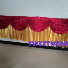 5 шт. Бургундия роскошь Таблица Плинтус с золотой Swag для свадьбы Применение свадебного стола плинтус с Зажимы(16ft x 29 ''