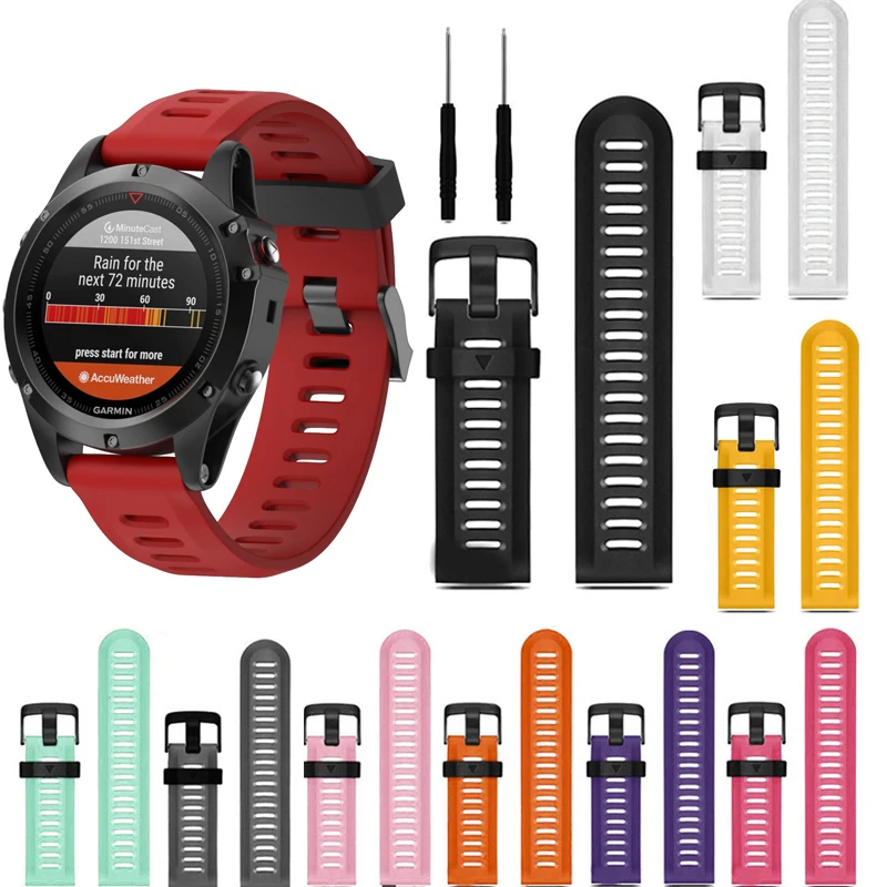 26mm Width Watch Strap for Garmin Fenix 3 Band Outdoor Sport Silicone Watchband for Garmin Fenix 3HR/Fenix 5X with tools 26mm Width Watch Strap for Garmin Fenix 3 Band Outdoor Sport Silicone Watchband for Garmin Fenix 3HR/Fenix 5X with tools