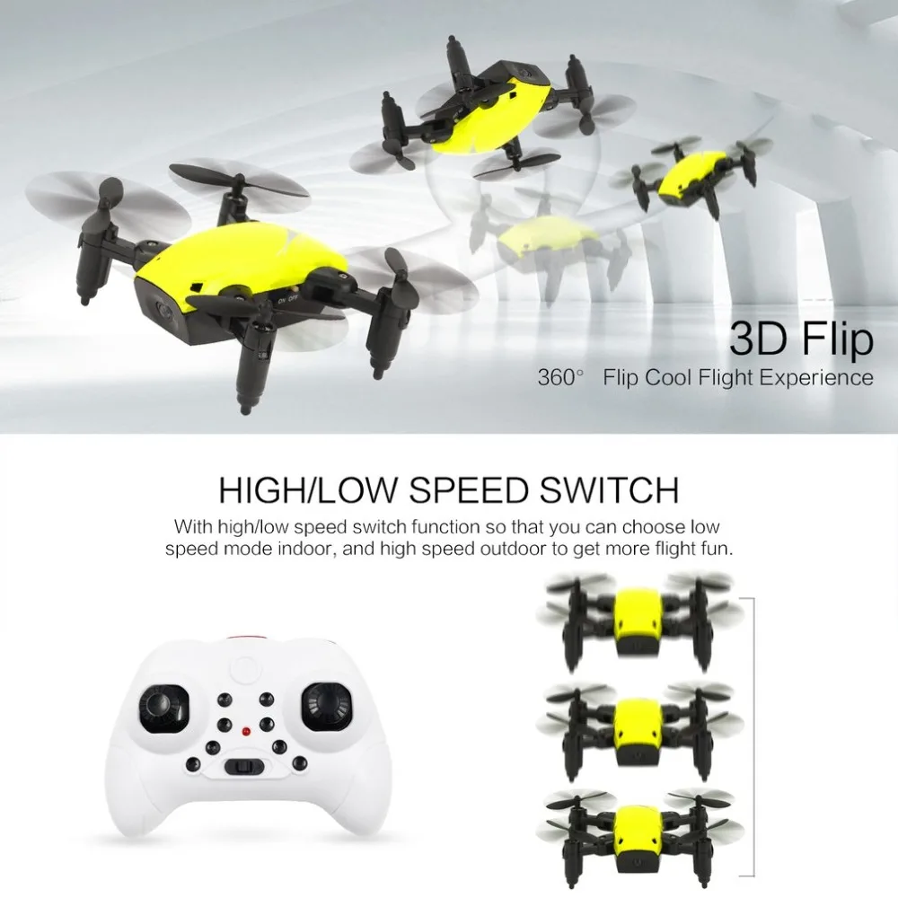 S9W складной RC Мини Дрон Карманный Дрон микро Дрон вертолет с wifi FPV 0.3MP камера 360 градусов