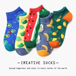 SP & CITY Ins стильные женские милые фруктовые безбортные носки Harajuku хлопковые забавные летние короткие носки в стиле хип-хоп дешевые Kawaii Hipster Art