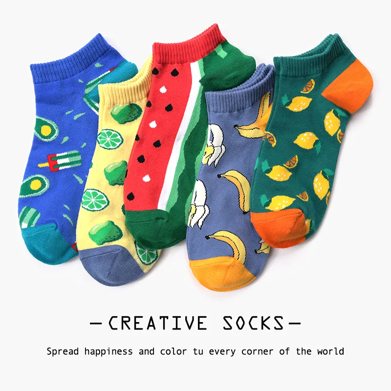 

SP&CITY Ins Style Women Cute Fruit Ankle Socks Harajuku Cotton Funny Summer Hip Hop Short Socks Cheap Kawaii Hipster Art Sox