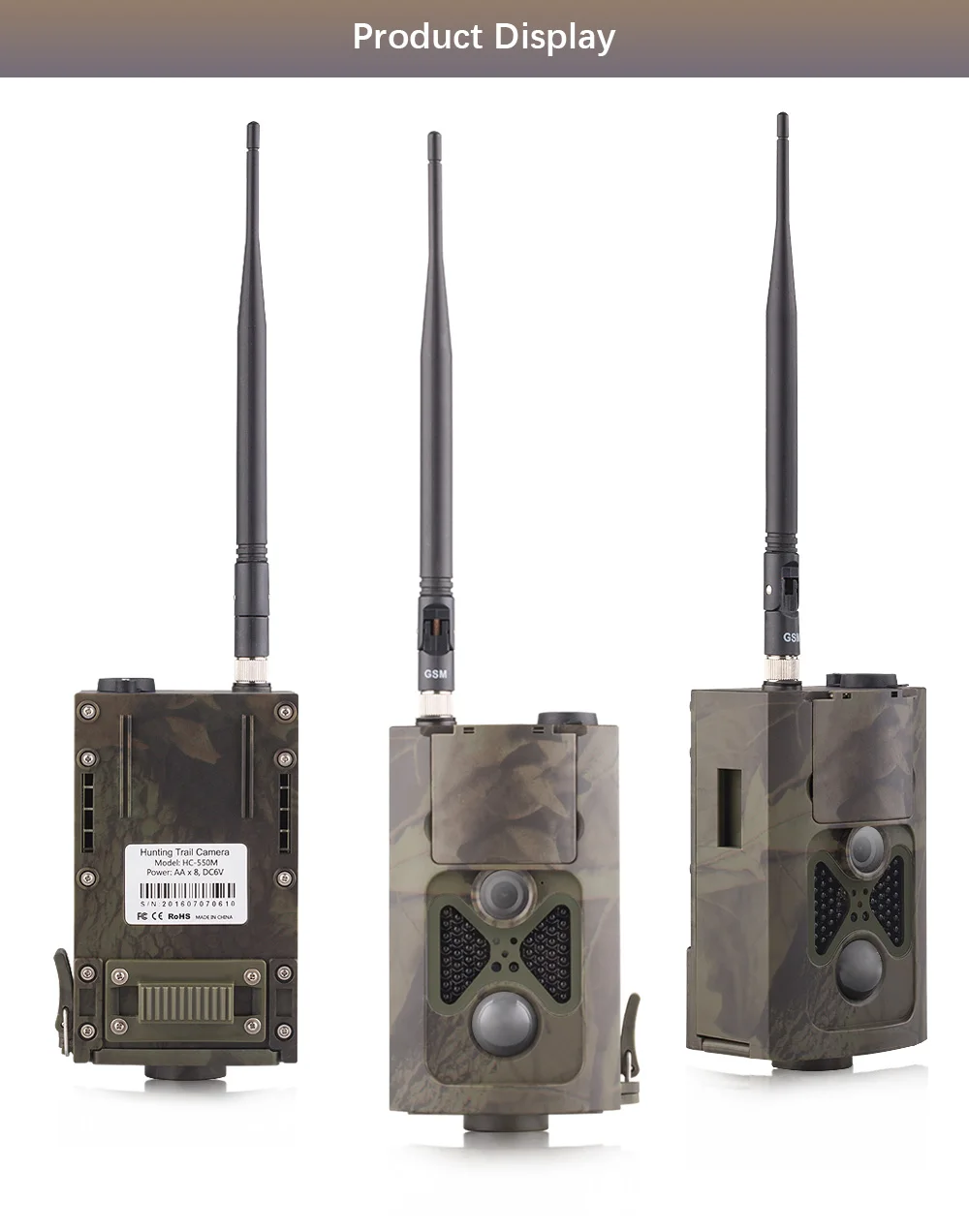 16MP Deer Hunting Camera Photo Traps MMS GPRS Digital Video Camera Waterproof Hunting Wildlife Camera Trap HC550M Photo Hunting (4)