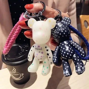

2019 Fashion New Brand rubber Gloomy Bear Keychain Keyring For Women Bag Car Key Chain Trinket Jewelry Gift Souvenirs Llavero