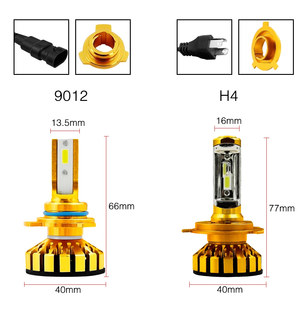 CROSSFOX 6000 К автомобильный головной светильник комплект Canbus H1 H3 H11 9012 9005 9006 H4 светодиодный лампы 12V 50W 10000LM/пара автомобильных фар светильник