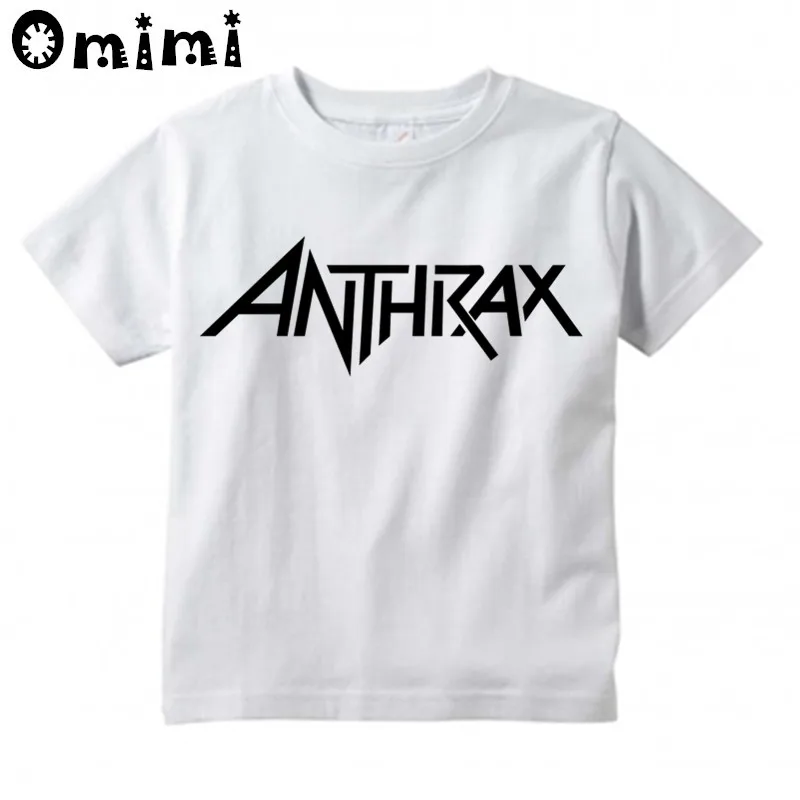 Children Rock Metal Anthrax Music Band Fashion Design Tops Boys/Girls Casual T Shirt Kids Cool White T-Shirt