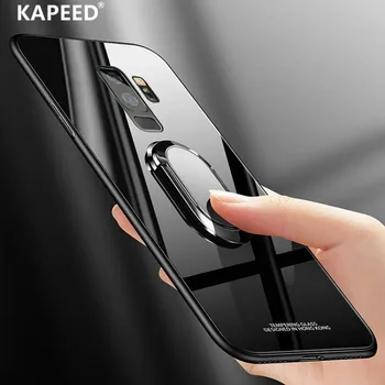 

For Samsung Galaxy S10 S9 S8 Plus Tempered Glass Magnetic Ring Holder Cover For Samsung Galaxy Note 8 9 S10 Lite S10e Case Funda