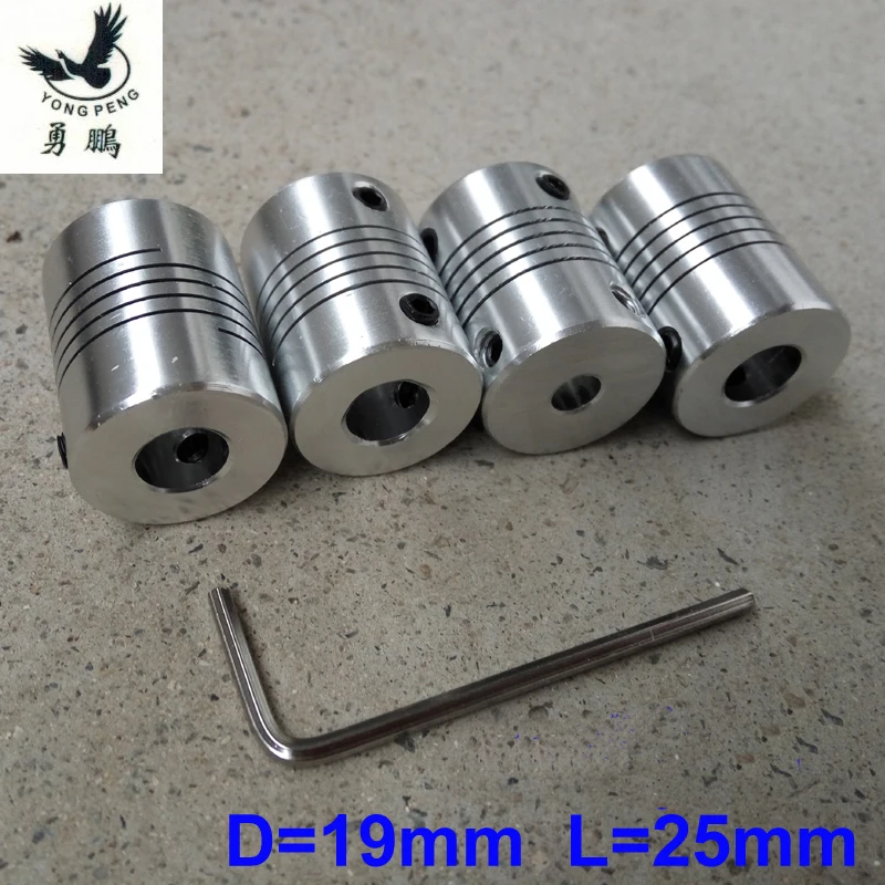 

4 pieces CNC Motor Jaw Shaft Coupling D19*L25mm 5*8 6*8 6.35*8 8*10 5*5 Flexible Coupler stepper motor 3D Engraving Machine