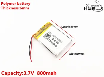 

2pcs/lot 3.7V,800mAH,603040 Polymer lithium ion / Li-ion battery for TOY,POWER BANK,GPS,mp3,mp4
