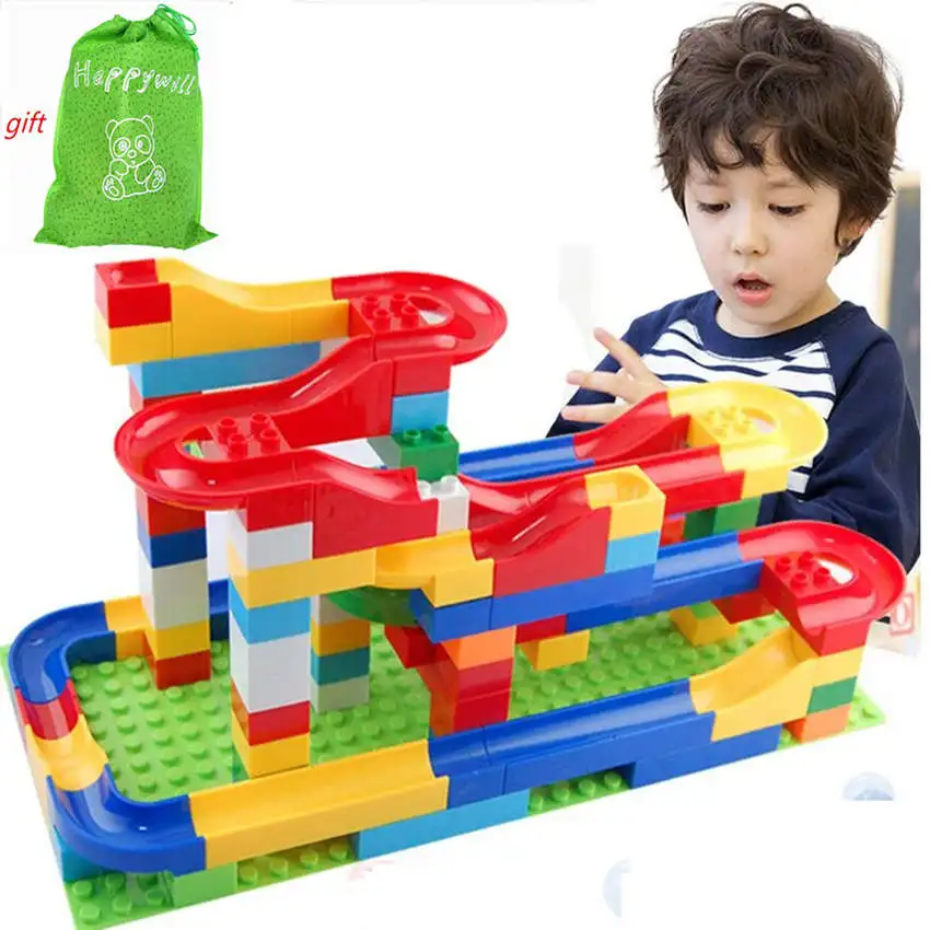 Happywill marble run font b toy b font 1 Set Run Rolling Ball Rail Building Blocks