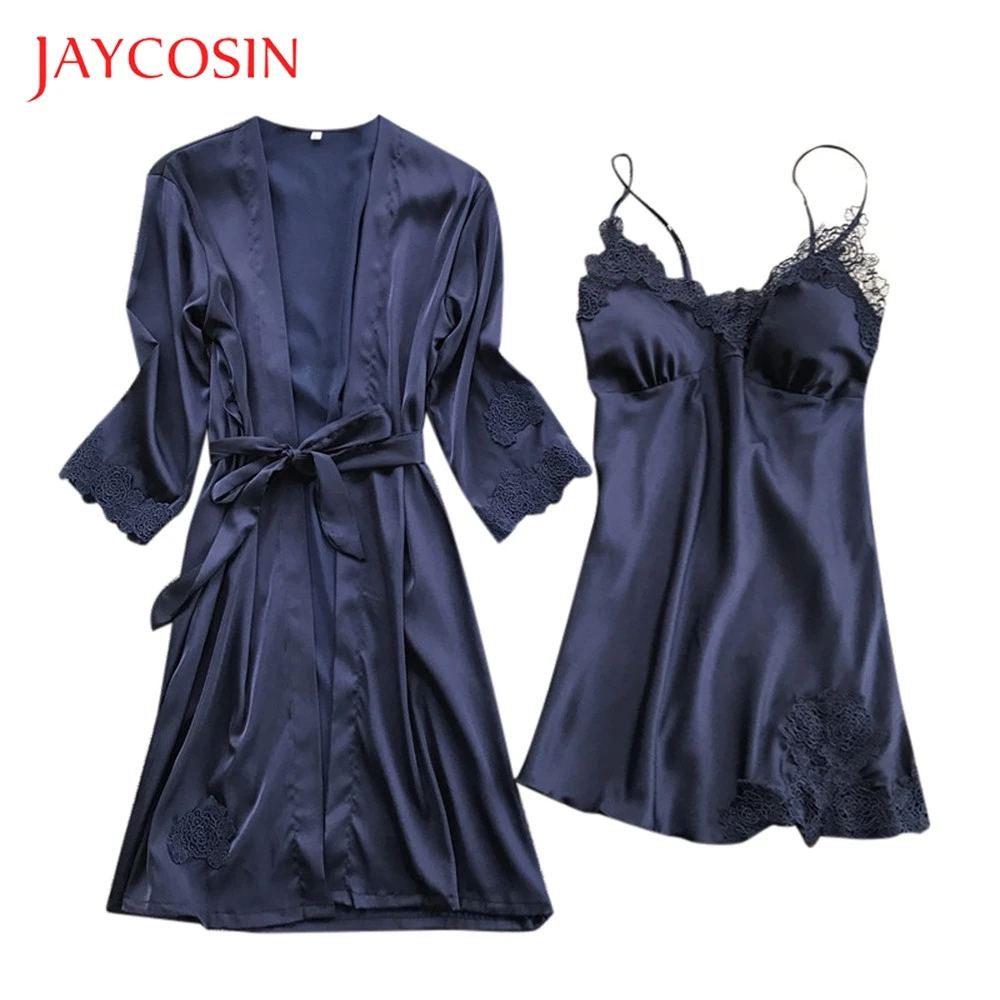 JAYCOSIN женское шелковое белье, кружевное платье, ночная рубашка, женское нижнее белье, Новое поступление, комплект кимоно для сна