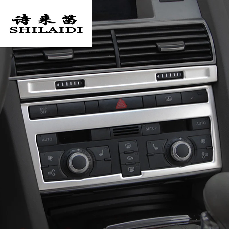 

Car Styling Strip Air Conditioning CD Panel Decorative Cover Sitckers Trim For Audi A6 C5 C6 2005-2011 Auto interior Accessories