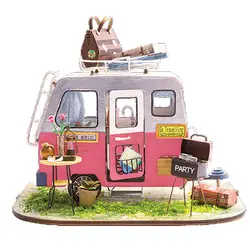 DIY Миниатюрный Кукольный дом с мебелью Книги по искусству автомобиль Творческий Деревянный мини подарок Puzzle игрушки модель для детей Touring