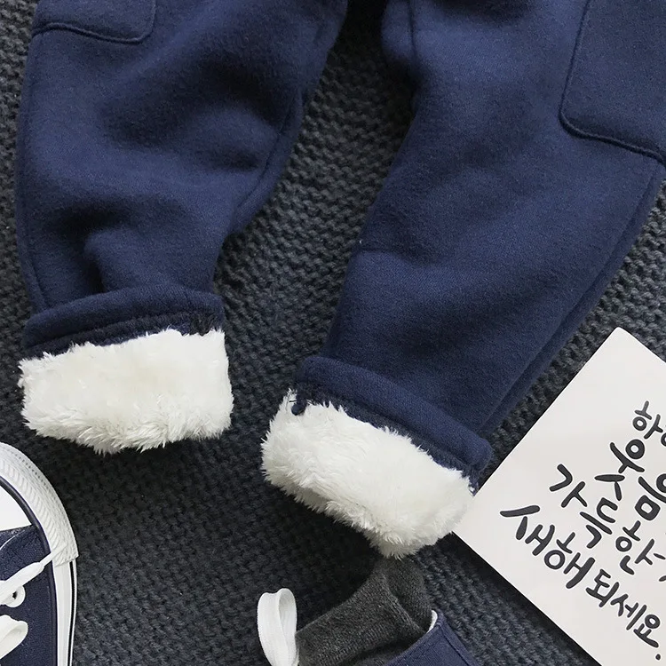 winter 2pcs baby sets fashion brand boys baby clothes Thicken Stitching sweater+ thicken pant boys suits baby boys clothing sets