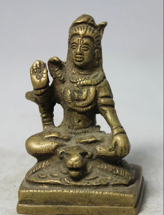 

Tibet Tibetan Budhdism Brass Seat Tiger Head India Buddha mother Statue