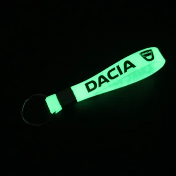 

Excellent Luminous Silicone Emblem Badge Car Key Ring for Dacia Duster Logan Sandero Dokker Car Styling Auto Accessorie
