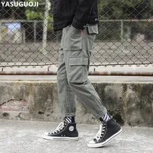 YASUGUOJI, новинка, японский стиль, мужские брюки-карго с 6 карманами, мужские военные брюки, тактические холщовые брюки, брюки-карго для мужчин