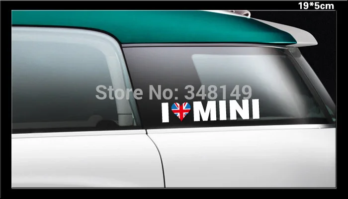 Автомобильный Стайлинг I lOVE Мини Светоотражающая Автомобильная наклейка и