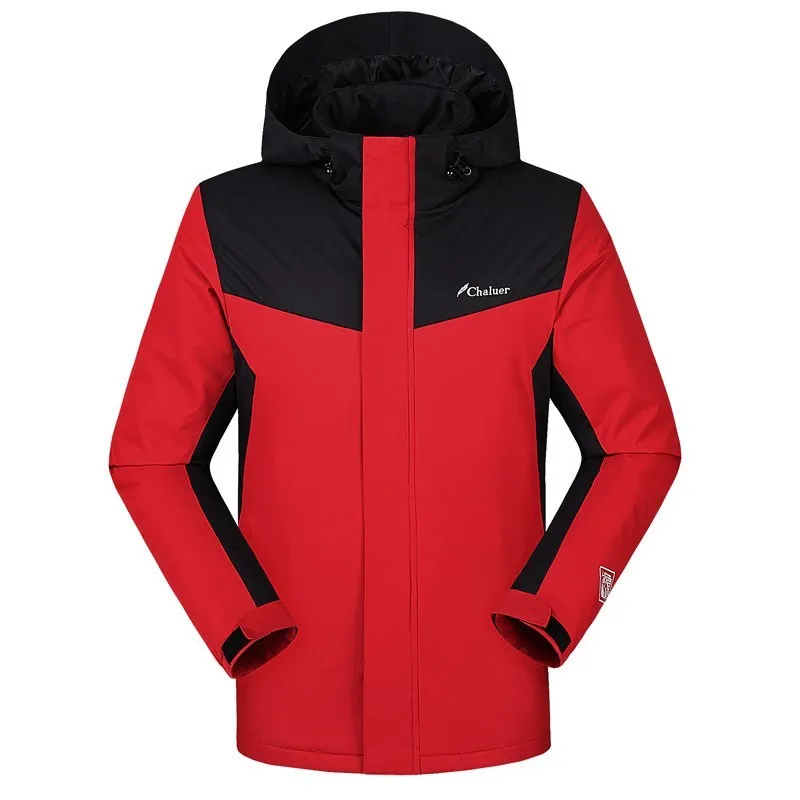 Тренч, мужское умное USB Электрическое пальто, зимние куртки с подогревом, теплая одежда, пальто для катания на лыжах, мужские походные куртки - Цвет: Красный