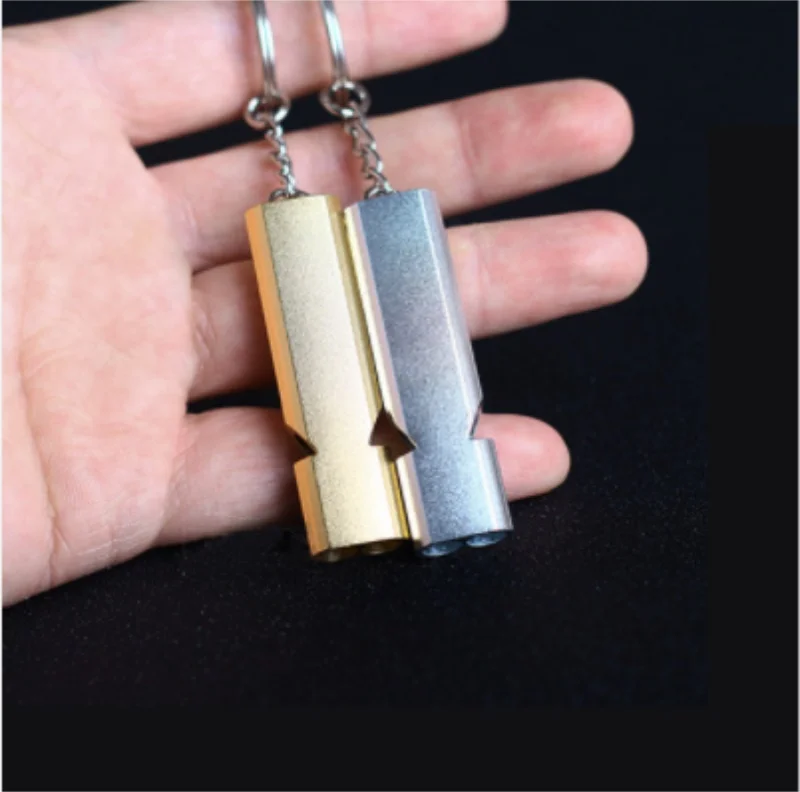 Portable Alloy Aluminum Emergency Survival High Volume Whistle Outdoor Camping Hiking Tool Keychain Gold Sliver / 500pcs | Спорт и