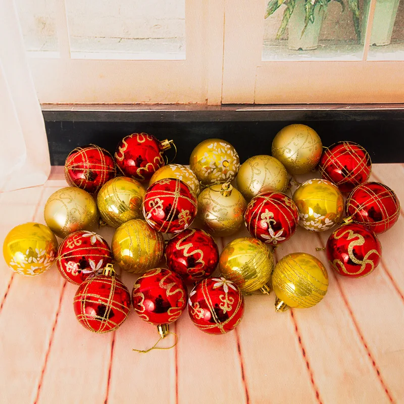 FANLUS 2.4inch24 шт рождественские украшения елочные украшения Рождественский окрашенный шар Рождественские шары