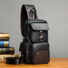 Chu JJ Лидер продаж Кожаные мужские сумки винтажные мужские нагрудные сумки Дорожная нагрудная сумка сумки через плечо