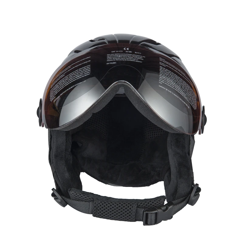 Высокое качество цельный лыжный шлем с Goggle полупокрытые лыжные шлем очки CE Спорт на открытом воздухе сноуборд шлем черный