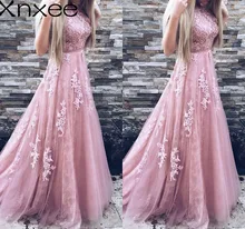 Xnxee Women Evening Party Dress 2018 Sleeveless O-neck Sexy Long Dress Women Elegant Pink Lace Dress Summer Maxi Dress S-2XL Xnxee Women Evening Party Dress 2018 Sleeveless O-neck Sexy Long Dress Women Elegant Pink Lace Dress Summer Maxi Dress S-2XL