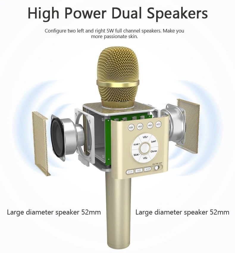 Беспроводной bluetooth-микрофон для караоке TOSING Q12 с FM и KTV, режим Chorus, сопряжение с USB шумоподавлением, аккомпанемент