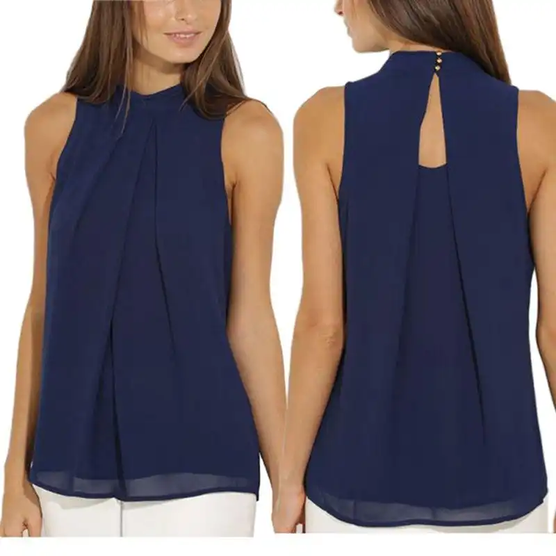 navy blouse womens