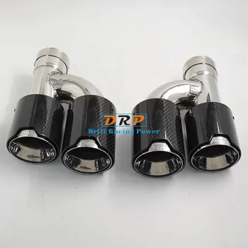

a pair of 1 to 2 Car Rear Stainless Steel pipe M mark Carbon Fiber Exhaust Muffler Tip for BMW 640,5 Series 535,3 Series 335