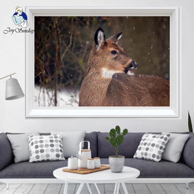 

JOY SUNDAY Full Square/Round Drill 5D DIY Diamond Painting "Deer & tractor" Embroidery Cross Stitch Mosaic Home Decor Gift 8