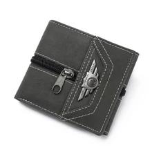 

New Wallet High Quality Short men Wallets PU Leather male Purse Card Holder Wallet Fashion man Zipper Wallet men Coin bag